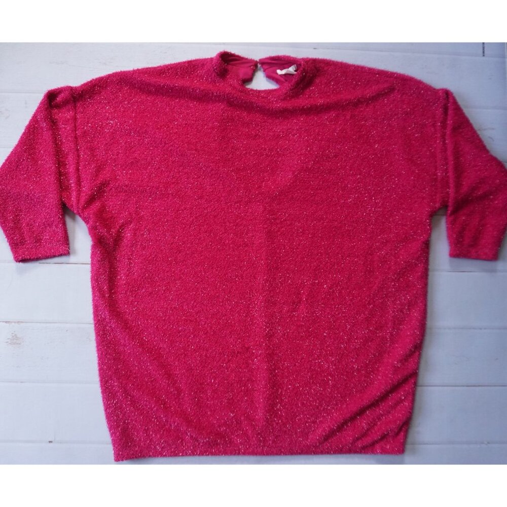 H&M Women Pink Glitter Sweater Dress Top – Size XL - Picture 3 of 7